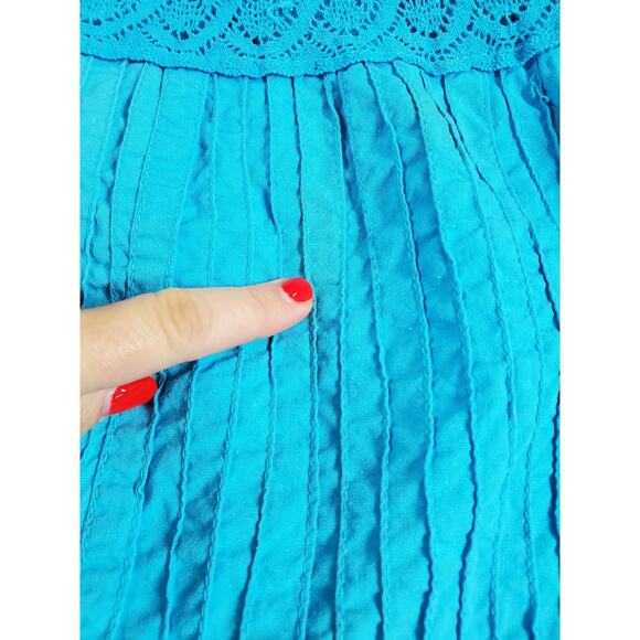 Vintage Womens Small Dress Long MAXI Bohemian Crochet Lace Flare Sleeve 1970s - Picture 6 of 10